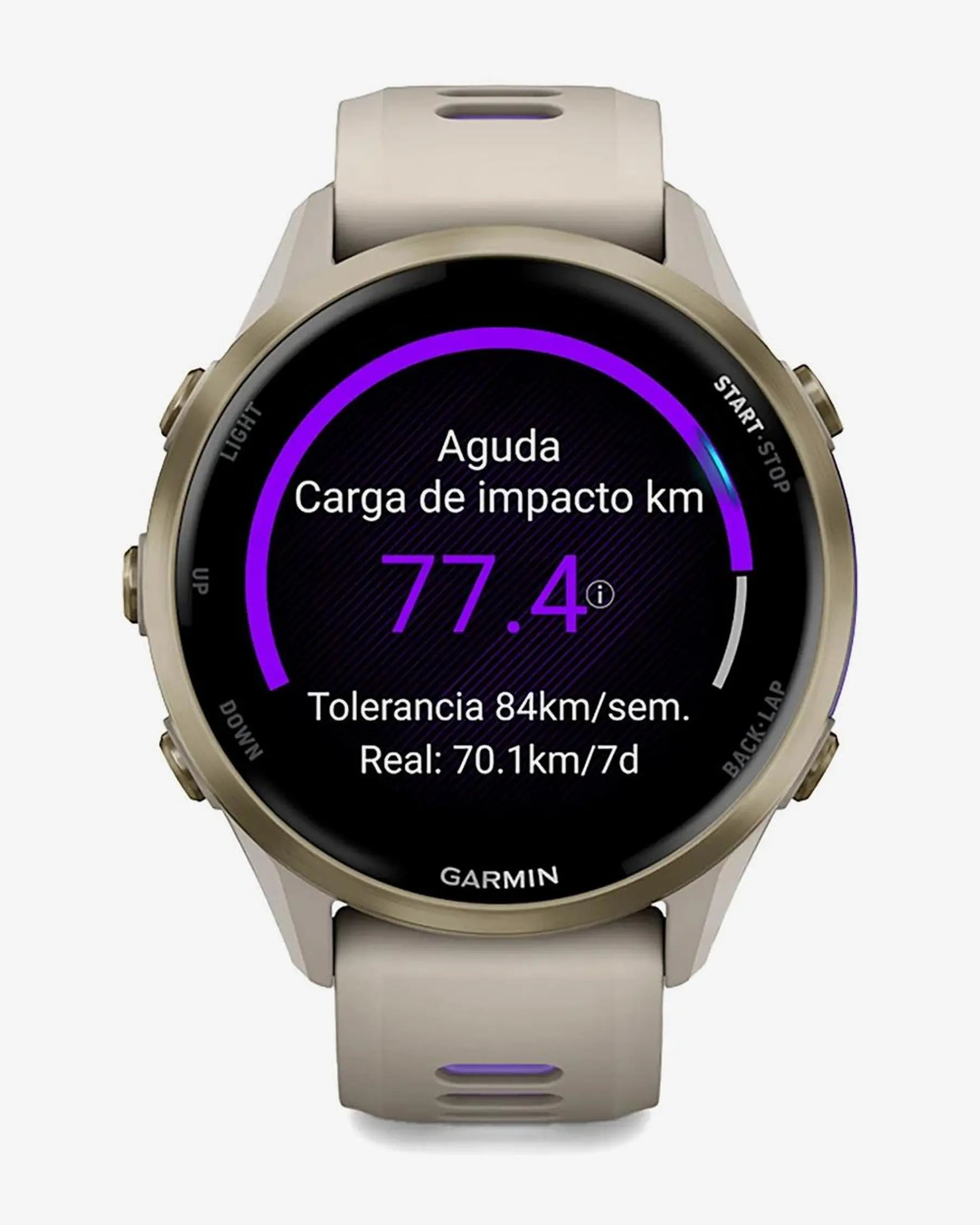 Garmin Forerunner 970 smartwatch running 47 mm gris correa gris lila AMOLED GPS multibanda zafiro titanio Wi‑Fi
