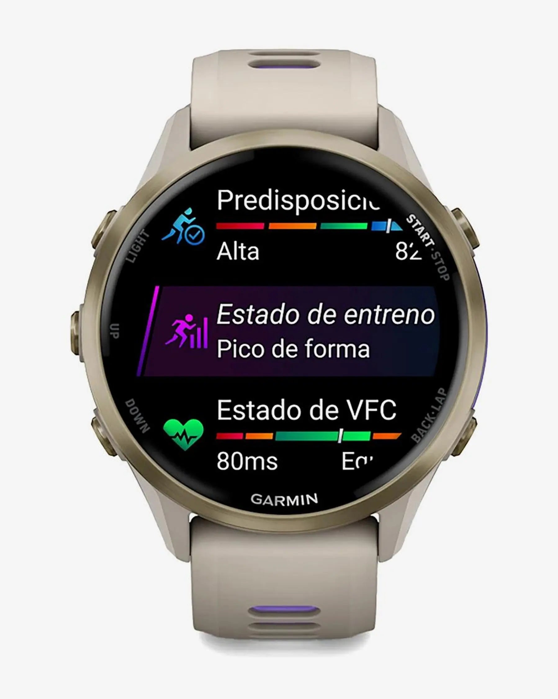 Garmin Forerunner 970 smartwatch running 47 mm gris correa gris lila AMOLED GPS multibanda zafiro titanio Wi‑Fi