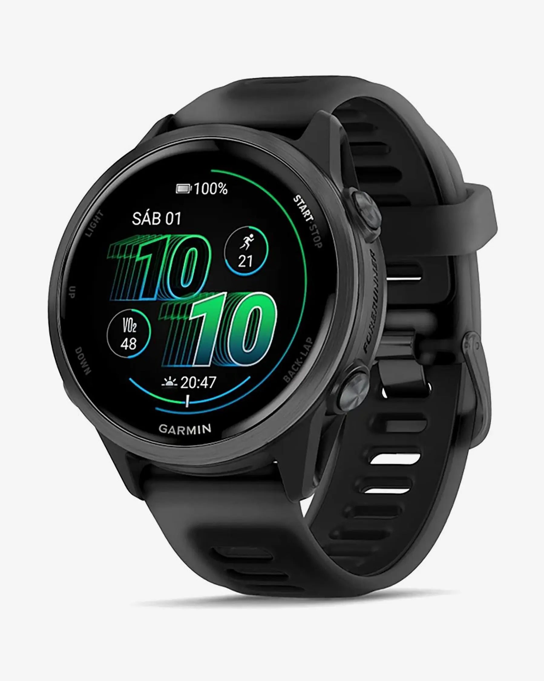 Garmin Forerunner 570 smartwatch GPS 42 mm gris oscuro con correa negra de silicona, Bluetooth Wi‑Fi ANT+