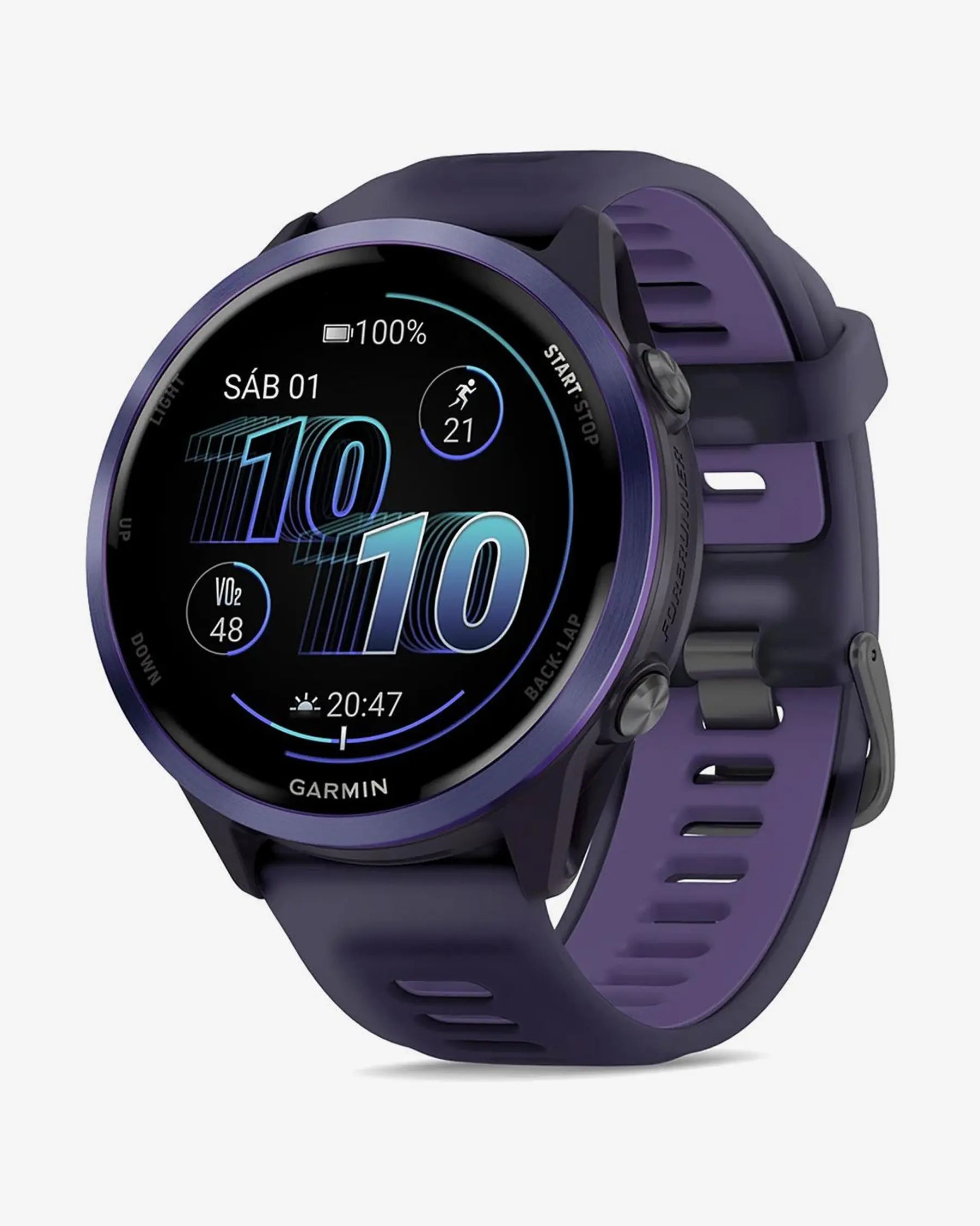Garmin Forerunner 570 smartwatch GPS 47 mm violeta, aluminio, AMOLED 1,4", Bluetooth, ANT+, Wi‑Fi