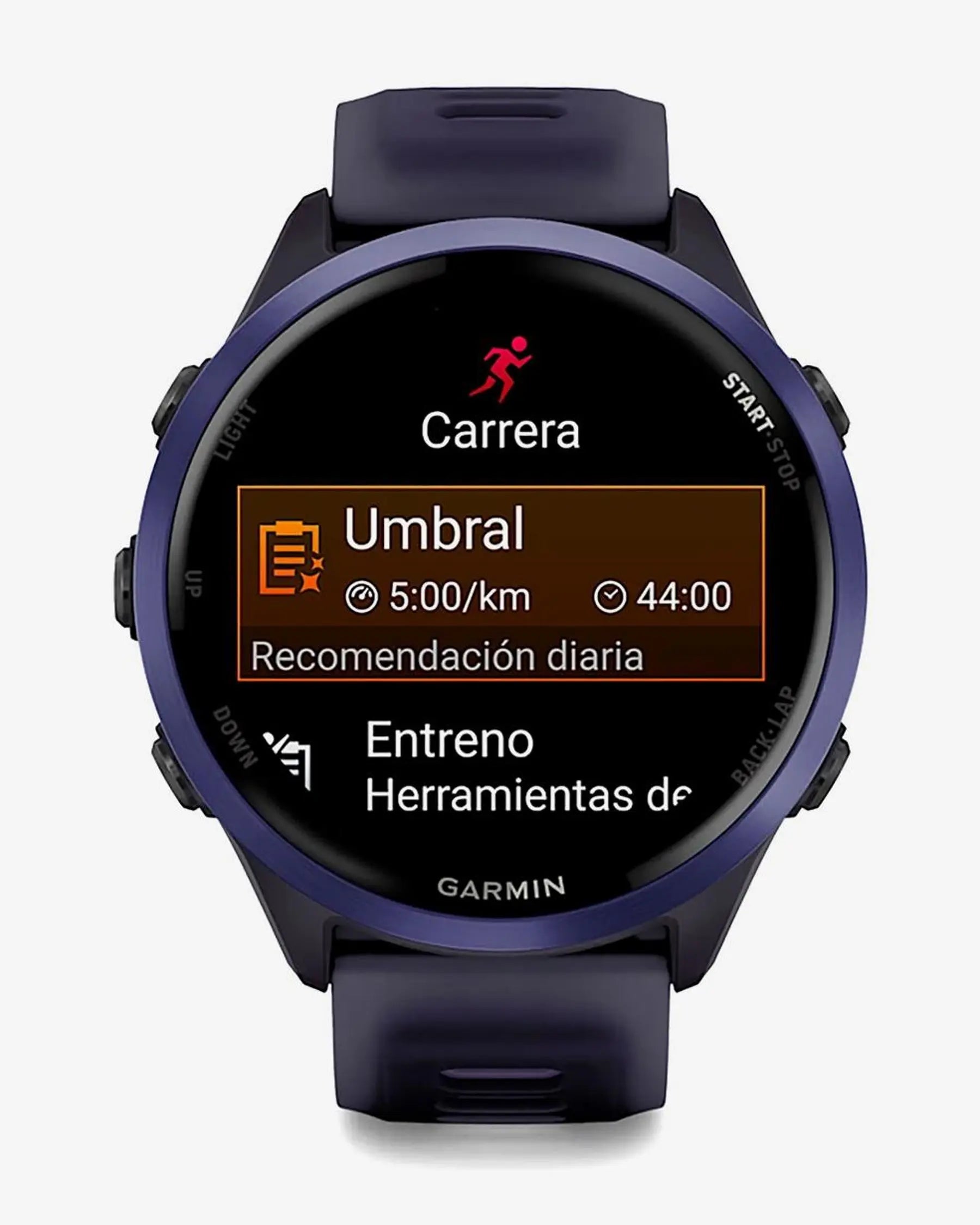 Garmin Forerunner 570 smartwatch GPS 47 mm violeta con correa lila AMOLED, bisel aluminio, Bluetooth Wi‑Fi ANT+