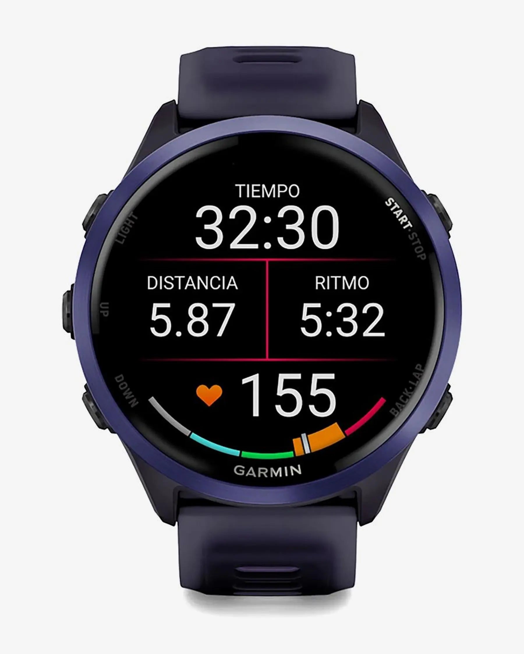 Garmin Forerunner 570 smartwatch GPS 47 mm violeta con correa lila AMOLED, bisel aluminio, Bluetooth Wi‑Fi ANT+