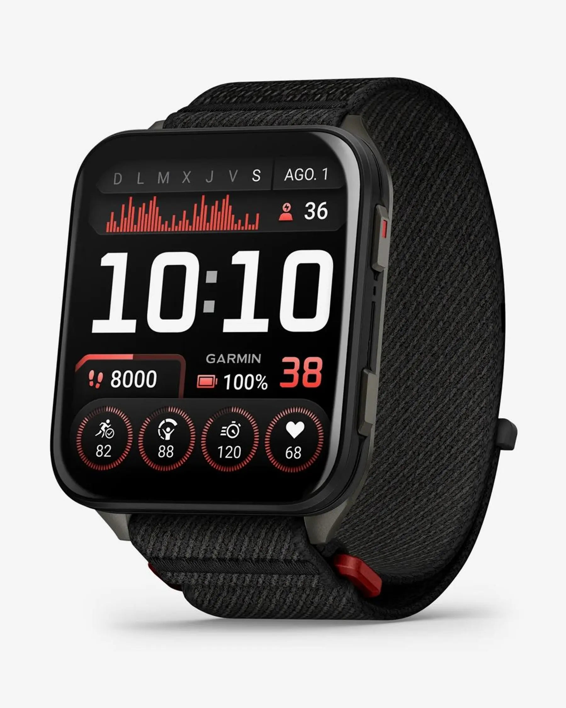 Garmin Venu X1 smartwatch negro 2" AMOLED titanio zafiro correa nailon Bluetooth Wi‑Fi