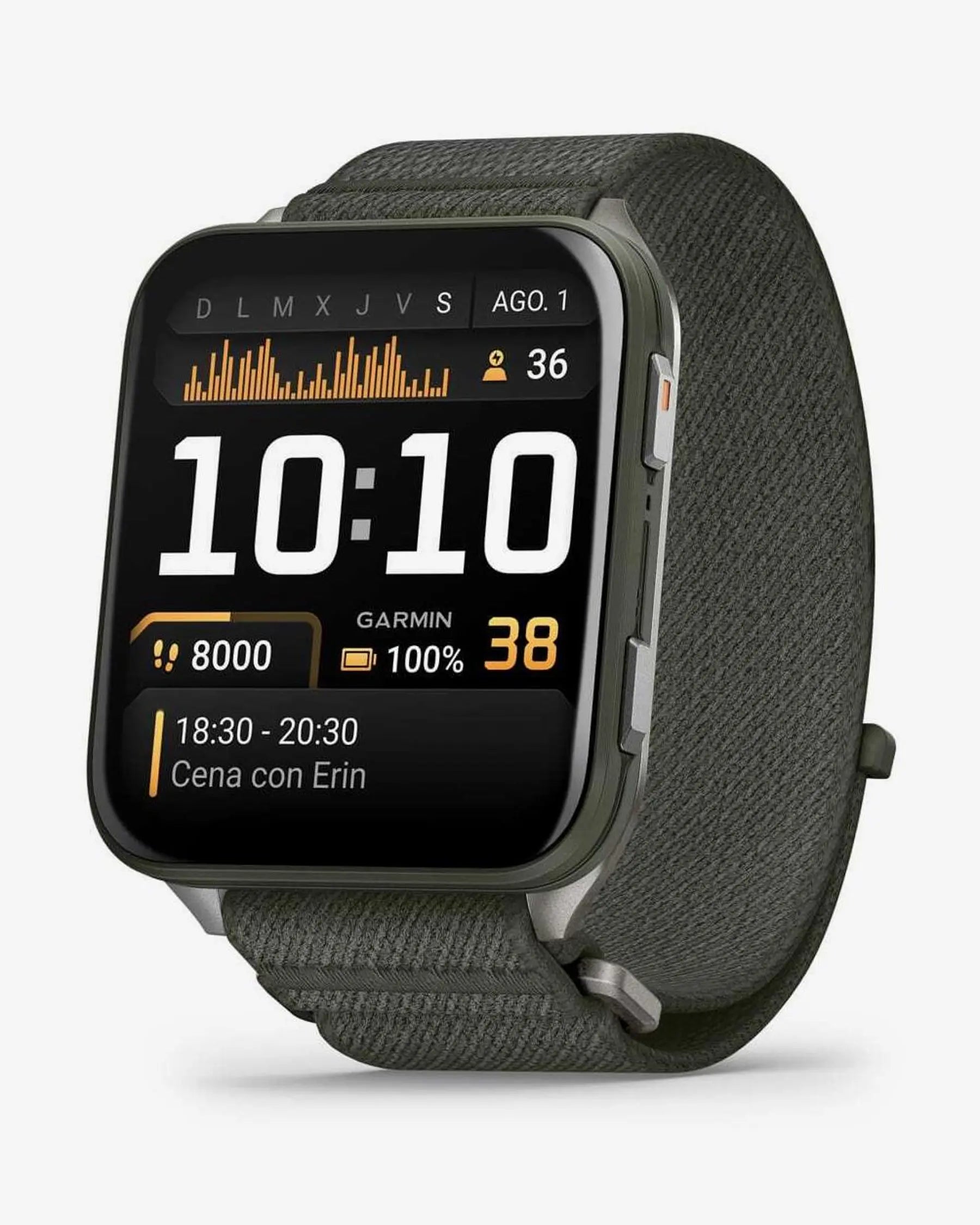 Garmin Venu X1 smartwatch 2" AMOLED verde titanio zafiro nailon Bluetooth Wi‑Fi ANT+