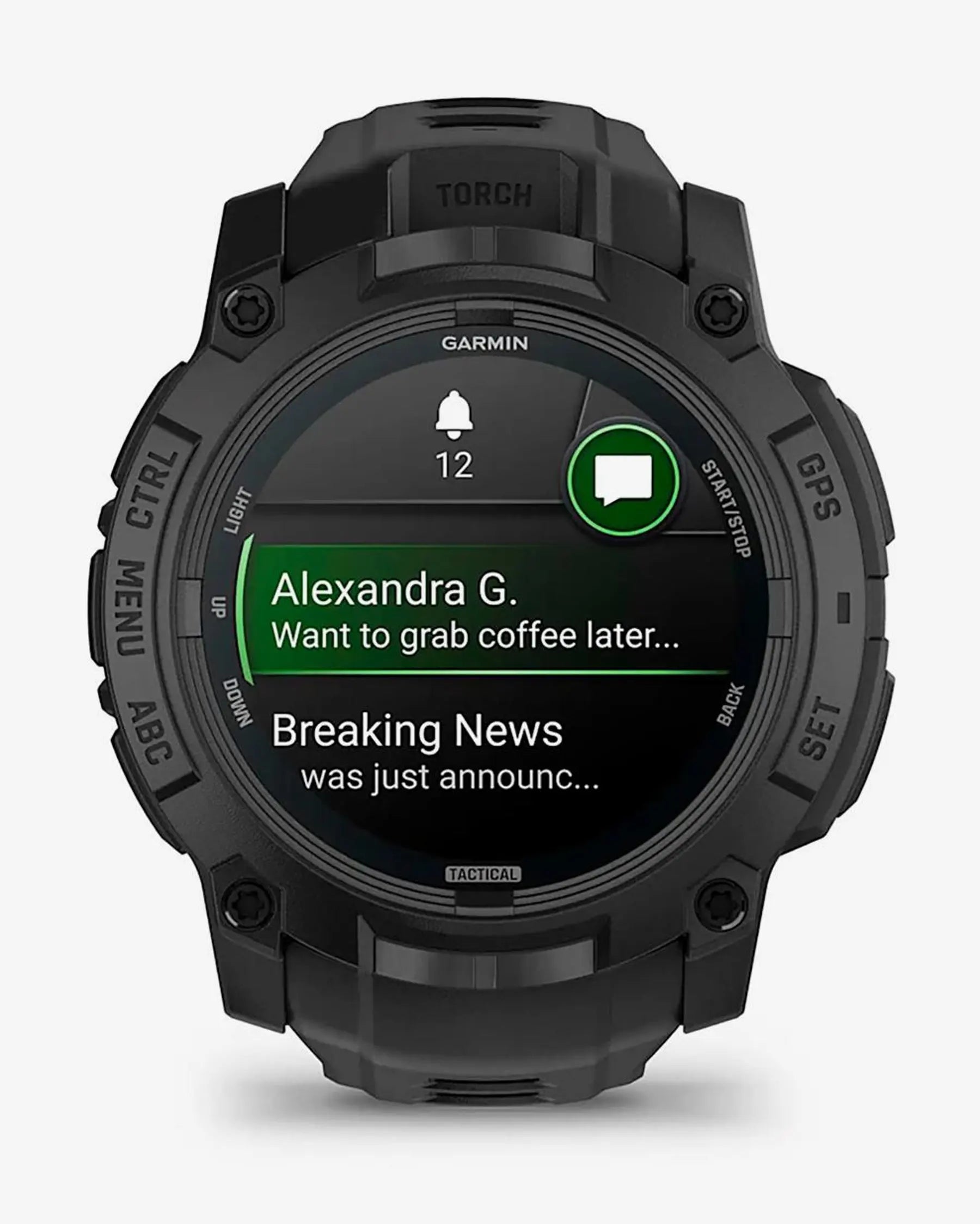 Garmin Instinct 3 AMOLED 50 mm Tactical Edition smartwatch negro silicona GPS multibanda SatIQ Bluetooth ANT+