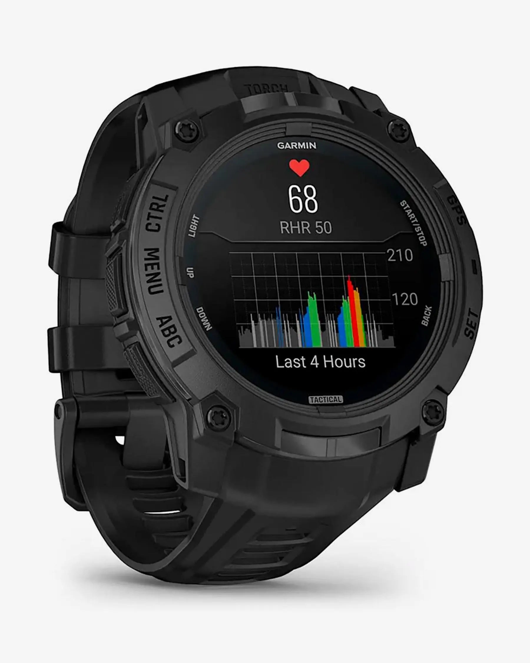 Garmin Instinct 3 AMOLED 50 mm Tactical Edition smartwatch negro silicona GPS multibanda SatIQ Bluetooth ANT+