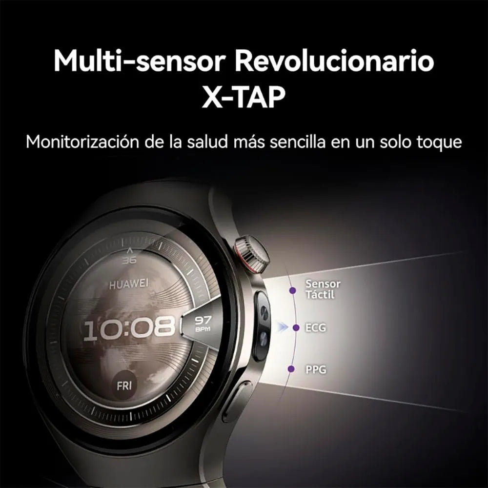 Huawei Watch 5 46 mm smartwatch cerámica y titanio marrón con eSIM GPS y pantalla AMOLED 1,5"