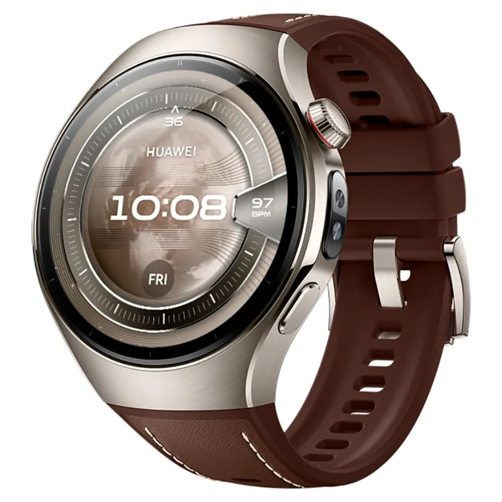 Huawei Watch 5 46 mm smartwatch cerámica y titanio marrón con eSIM GPS y pantalla AMOLED 1,5"