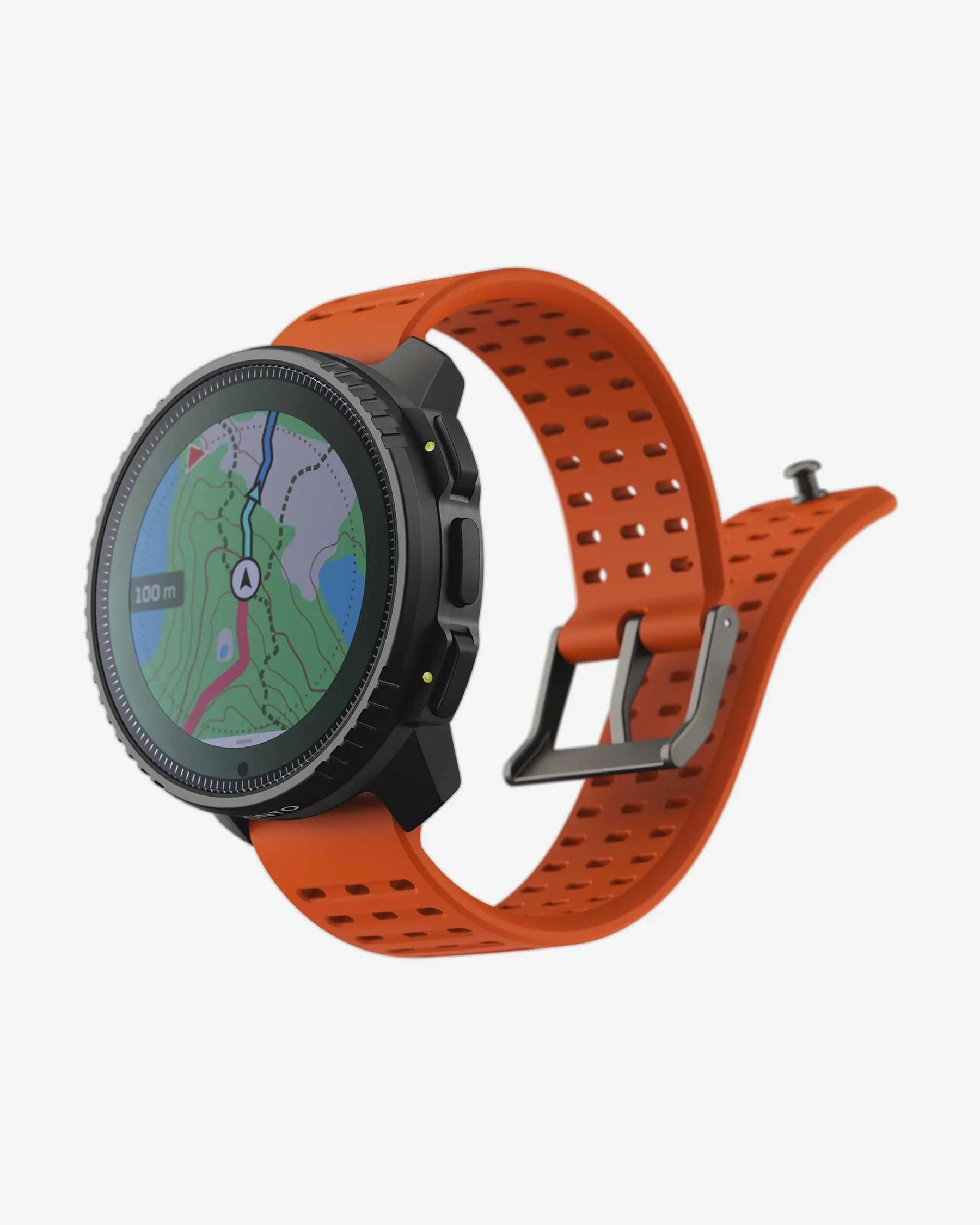 Suunto Vertical Solar smartwatch GPS multideporte 49 mm acero inox negro con correa naranja, carga solar y mapas offline