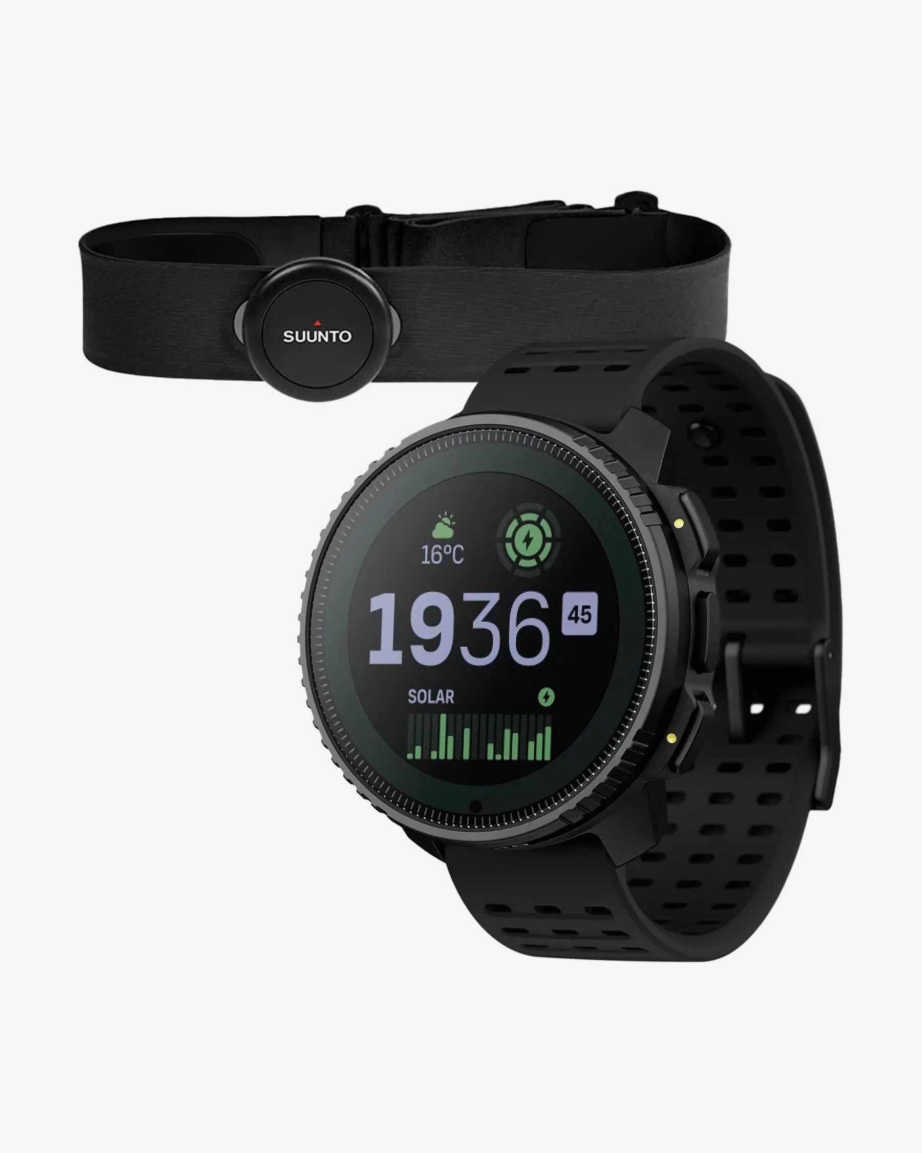 Suunto Vertical Solar smartwatch GPS 49 mm acero negro cristal zafiro carga solar + sensor FC Suunto Smart negro